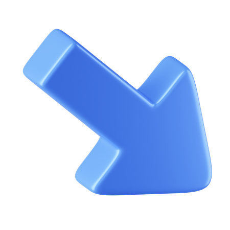 Diagonal Arrow Down-Right  3D Icon