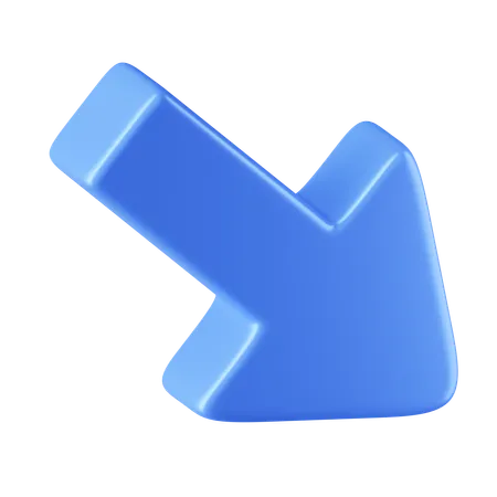 Diagonal Arrow Down-Right  3D Icon