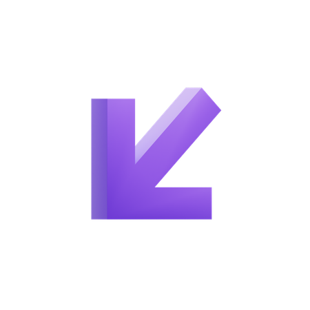 Diagonal Down Left Arrow  3D Icon