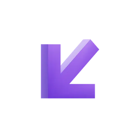 Diagonal Down Left Arrow  3D Icon
