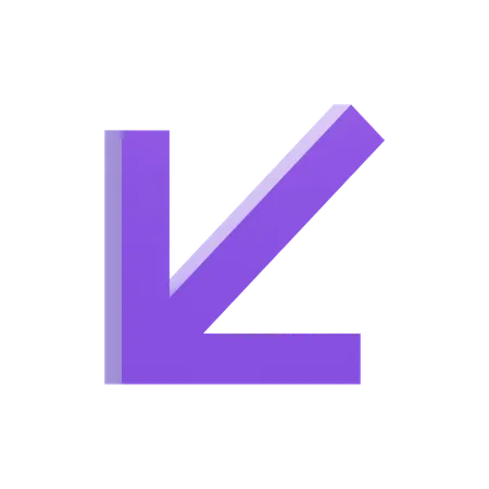 Diagonal Down Left Arrow  3D Icon