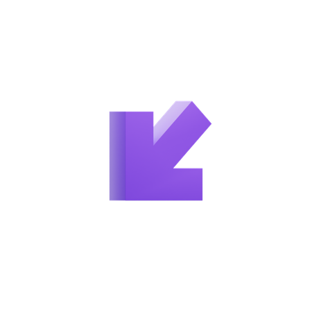 Diagonal Down Left Arrow  3D Icon