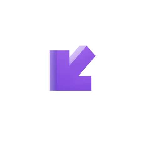 Diagonal Down Left Arrow  3D Icon