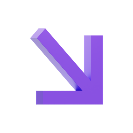대각선 아래 오른쪽 화살표  3D Icon