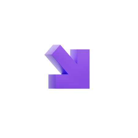Diagonal Down Right Arrow  3D Icon