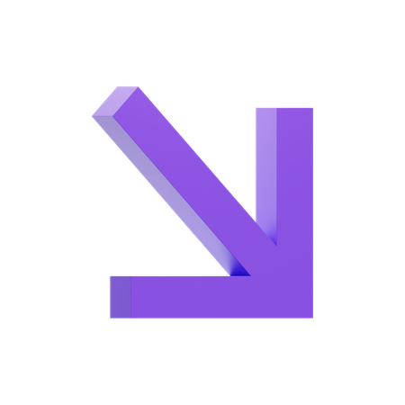 Diagonal Down Right Arrow  3D Icon