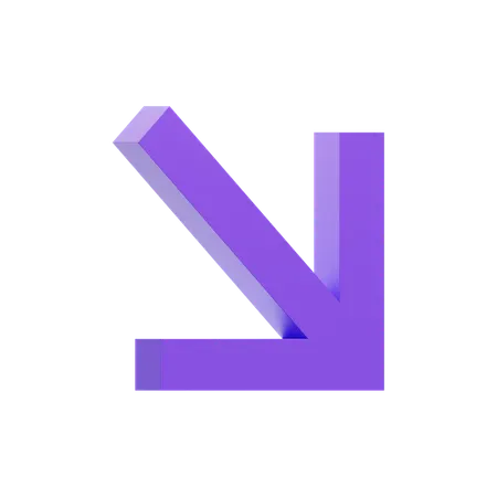 Diagonal Down Right Arrow  3D Icon