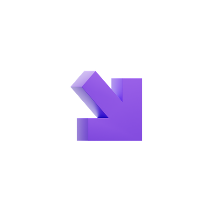 Diagonal Down Right Arrow  3D Icon