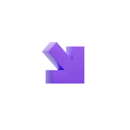 Diagonal Down Right Arrow  3D Icon