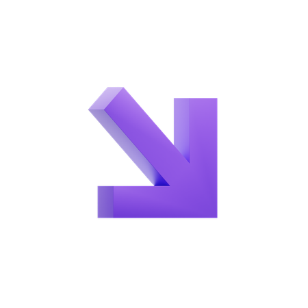 Diagonal Down Right Arrow  3D Icon
