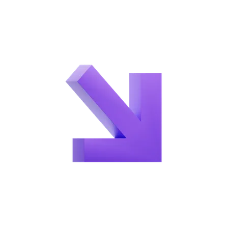 Diagonal Down Right Arrow  3D Icon