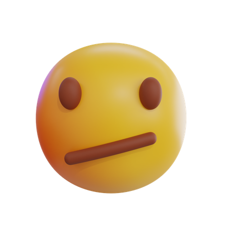 Diagonal Mouth Emoji  3D Icon