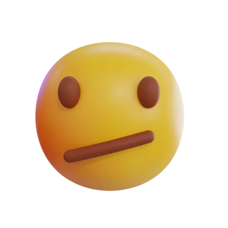 Diagonal Mouth Emoji  3D Icon