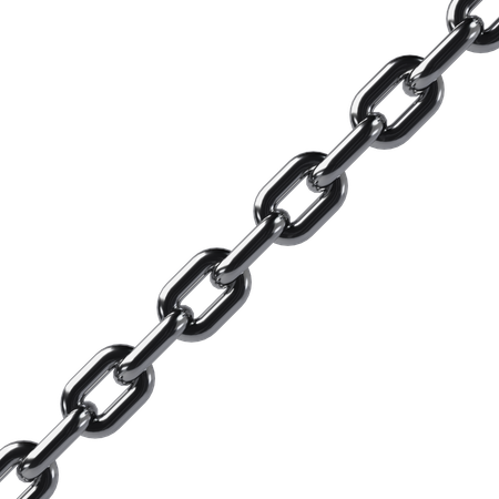 Diagonal Shining Chrome Chain  3D Icon