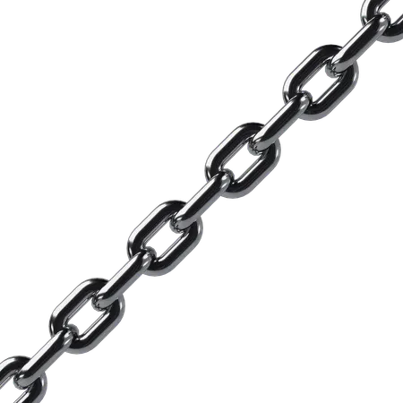 Diagonal Shining Chrome Chain  3D Icon