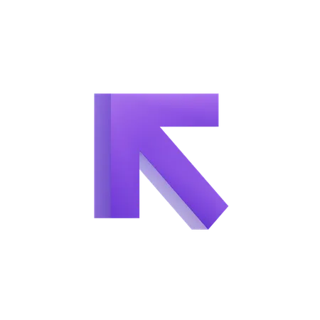 Diagonal Up Left Arrow  3D Icon