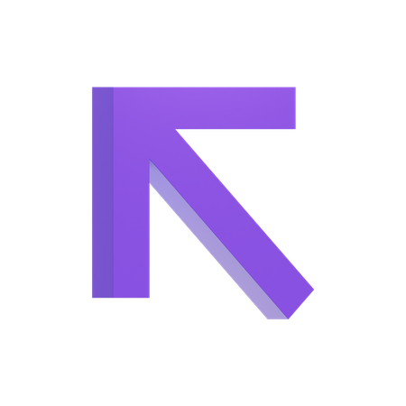 Diagonal Up Left Arrow  3D Icon