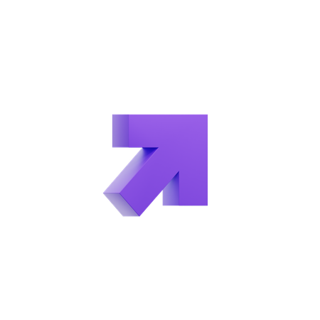 Diagonal Up Right Arrow  3D Icon