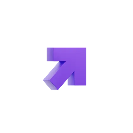 Diagonal Up Right Arrow  3D Icon