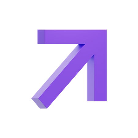 Diagonal Up Right Arrow  3D Icon