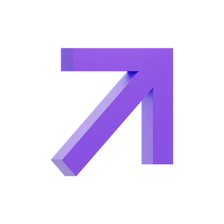 Diagonal Up Right Arrow  3D Icon