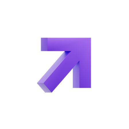 Diagonal Up Right Arrow  3D Icon
