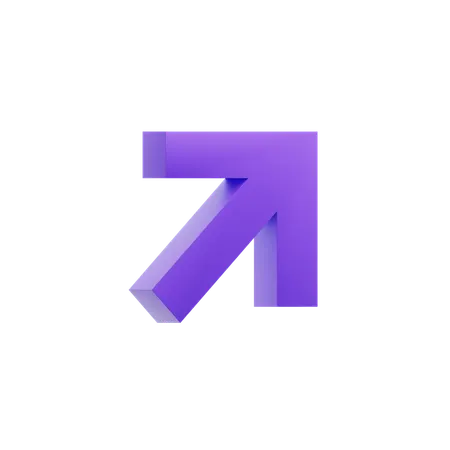 Diagonal Up Right Arrow  3D Icon