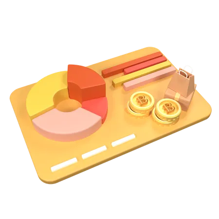 Diagram Bitcoin  3D Icon