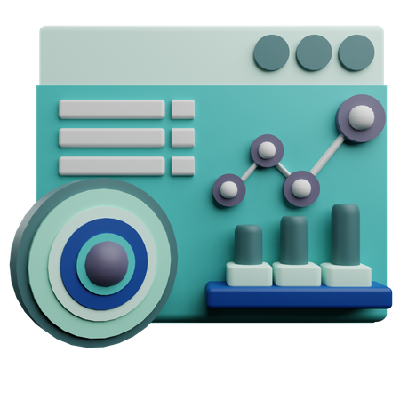Diagram target  3D Icon