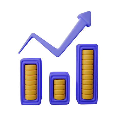 Diagram With Coin  3D Icon