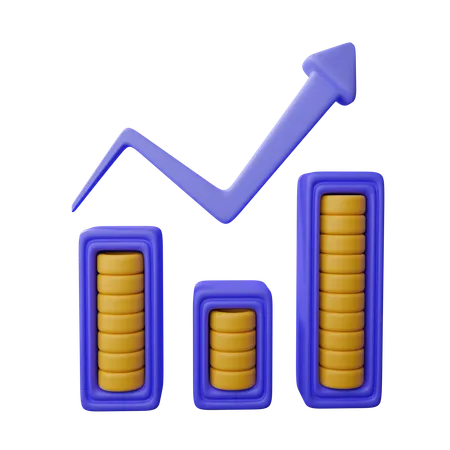 Diagram With Coin  3D Icon