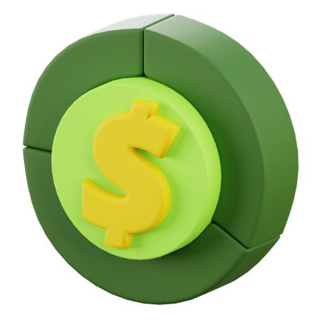 Diagrama de dinheiro  3D Icon