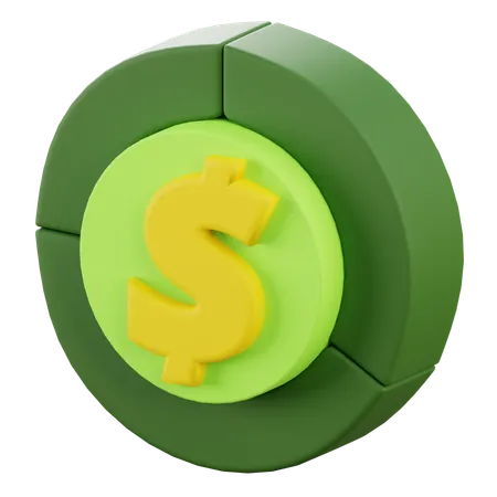 Diagrama de dinheiro  3D Icon