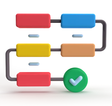 Diagrama de flujo  3D Icon