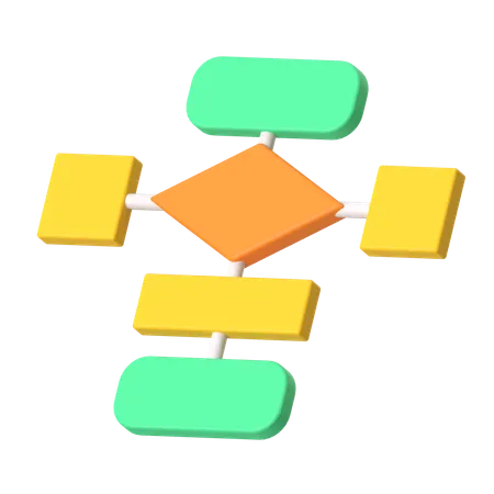 Diagrama de flujo  3D Icon