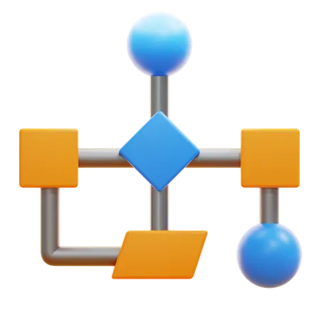 Diagrama de flujo  3D Icon