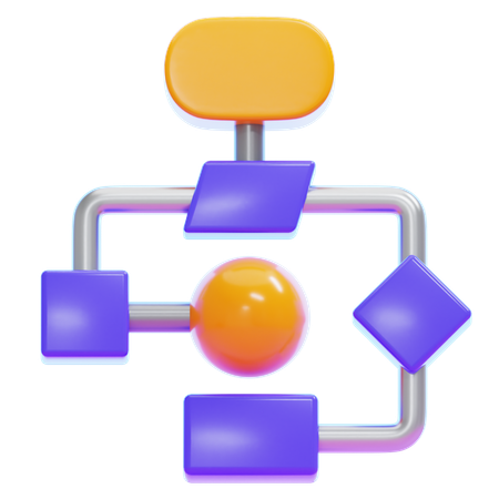 Diagrama de flujo  3D Icon