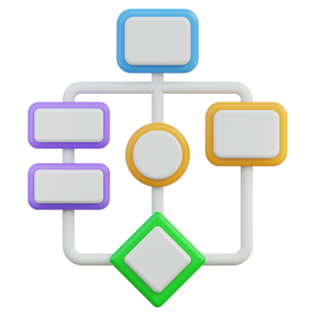 Diagrama de flujo  3D Icon