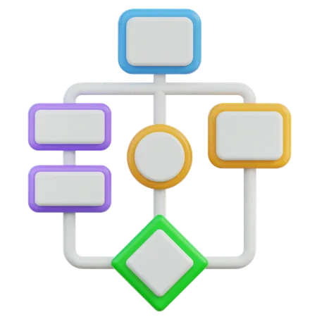 Diagrama de flujo  3D Icon