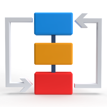 Diagrama de flujo  3D Icon