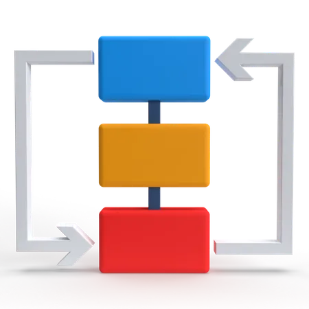 Diagrama de flujo  3D Icon