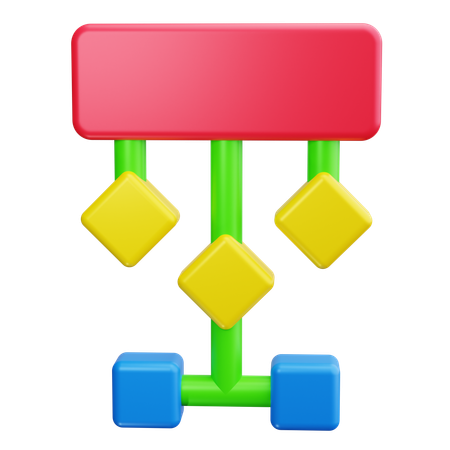 Diagrama de flujo  3D Icon