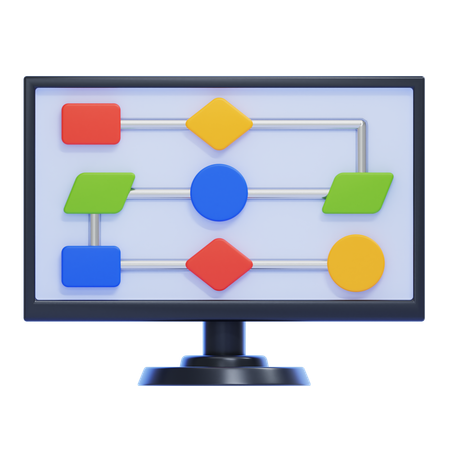 Diagrama de flujo  3D Icon