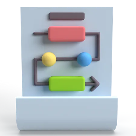 Diagrama de flujo  3D Icon