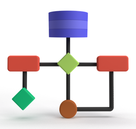 Diagrama de flujo de datos  3D Icon