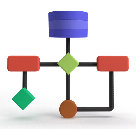 Diagrama de flujo de datos  3D Icon