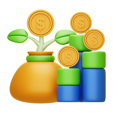 Diagrama de investimento  3D Icon