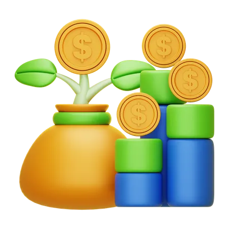 Diagrama de investimento  3D Icon