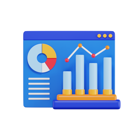 Diagrama de mercado  3D Icon