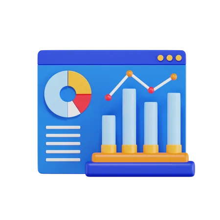 Diagrama de mercado  3D Icon